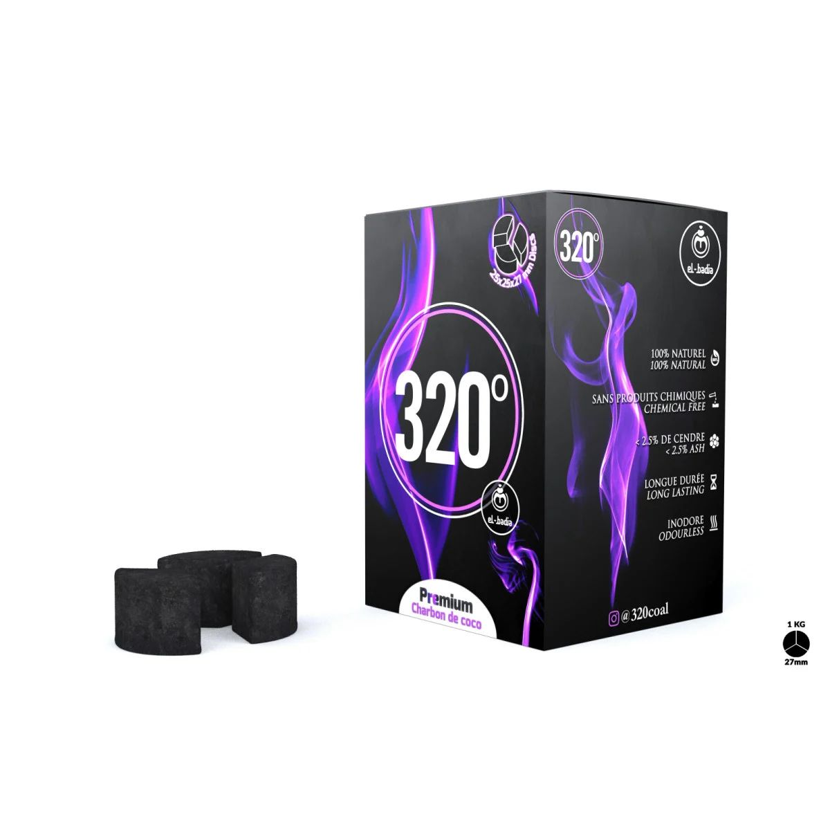 Charbons El-Badia 320° DISC 3B XL 1Kg