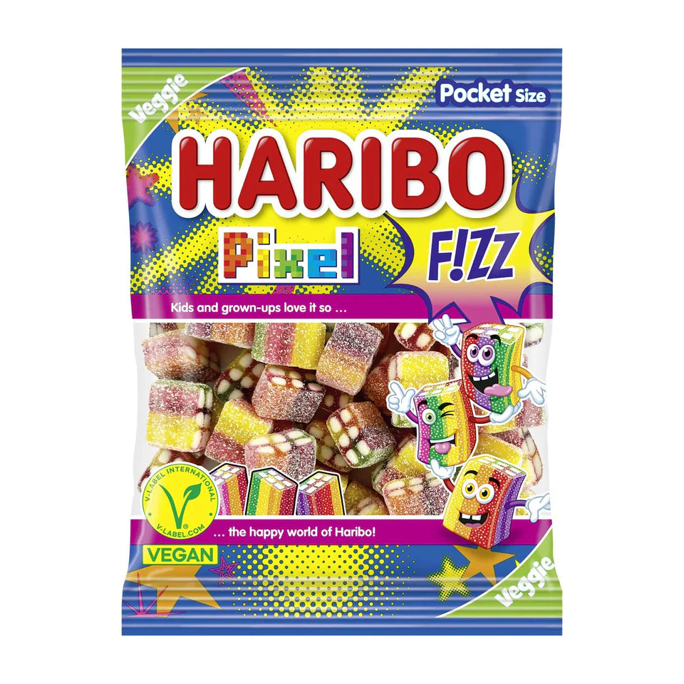 HARIBO RAINBOW PIXEL FIZZ VEGAN 100G