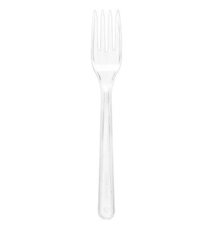 COUVERTS EN PLASTIQUE TRANSPARENT RÉUTILISABLE FOURCHETTE 10 X 100 pièces