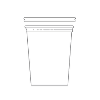 POTS TRAITEUR + COUVERCLES 1 L Ø11,7x14 CM TRANSPARENT PET (250 UNITÉ)