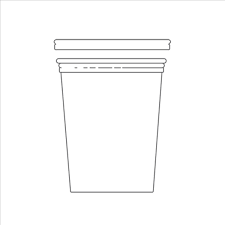 POTS TRAITEUR + COUVERCLES 1 L Ø11,7x14 CM TRANSPARENT PET (250 UNITÉ)