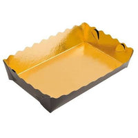 BARQUETTES PÂTISSERIE DEUX FACES 380 G/M2 13x9x3,5 CM OR/NOIR CARTON (250 UNITÉ)
