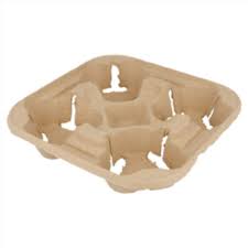 PORTE-GOBELETS, 4 GOBELETS 22x22 CM NATUREL CARTON (300 UNITÉ)