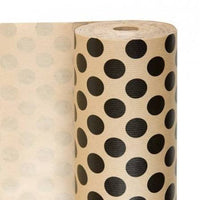 PAPIER CADEAUX - À POIS 'POLKA DOTS' 60 G/M2 0,7x100 M NATUREL KRAFT VERGÉ (1 UNITÉ)